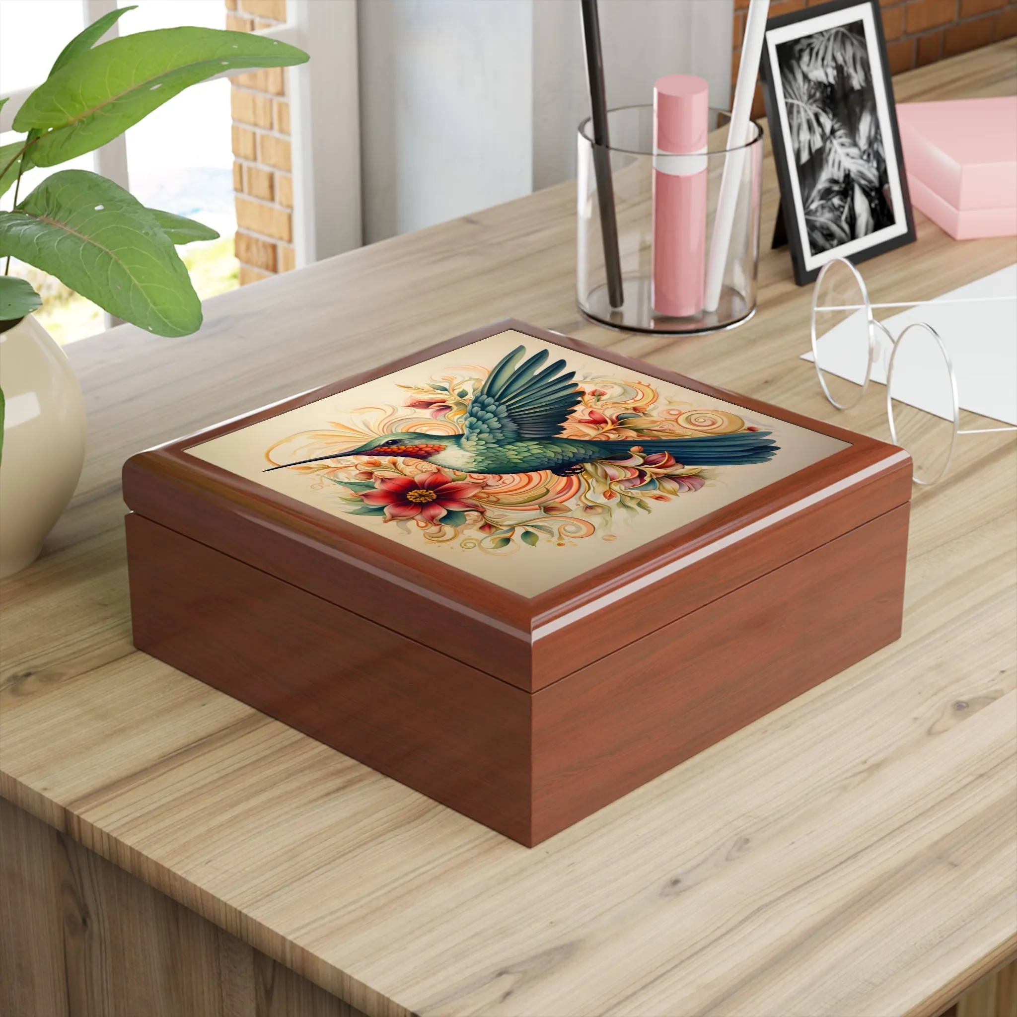BOHO Hummingbird Artwork Gift and Jewelry Box