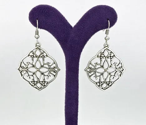 Boho Silver Floral Earrings - "Amie" Handcrafted Statement Jewellery