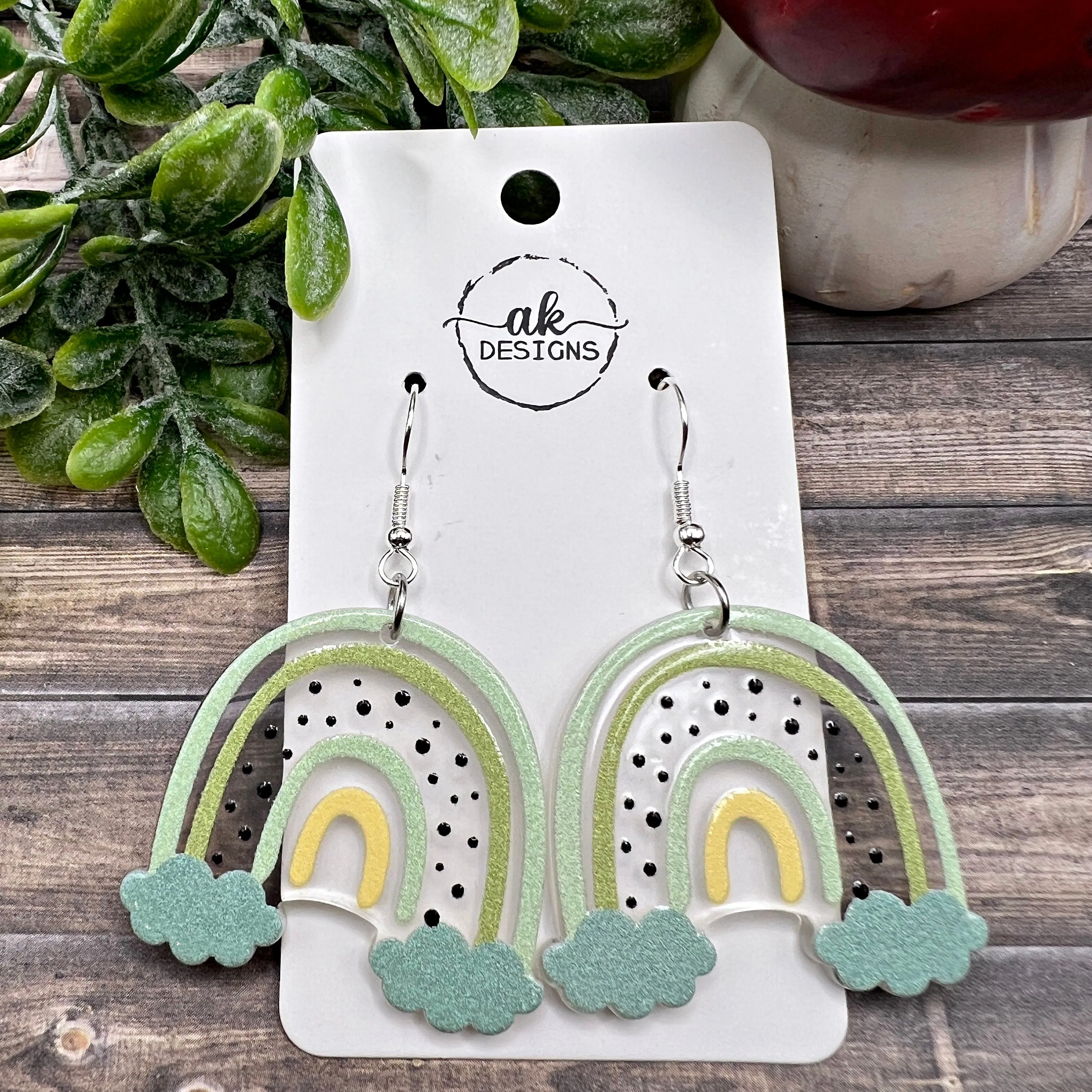 Boho Style Rainbow Acrylic Earrings - Clearance