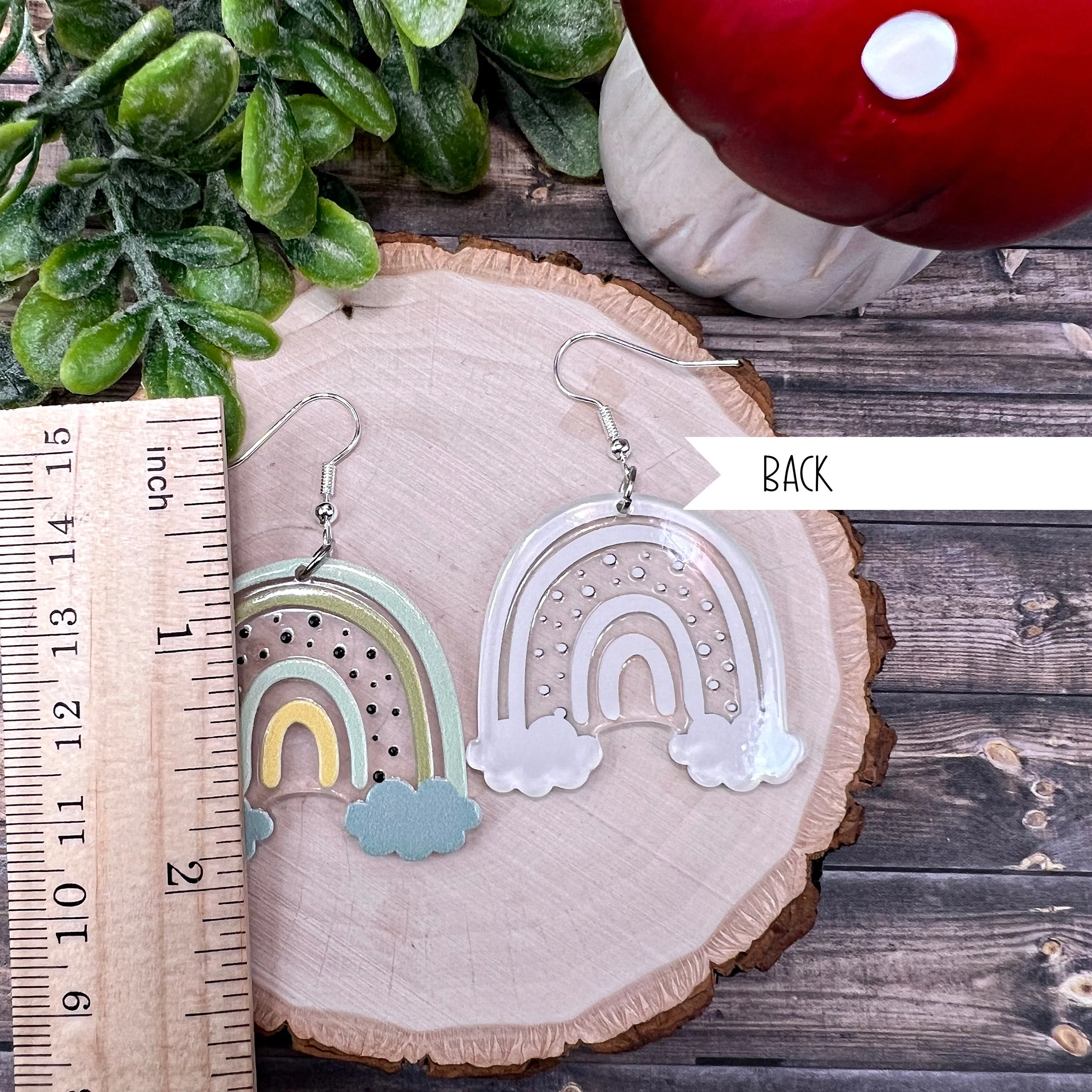 Boho Style Rainbow Acrylic Earrings - Clearance