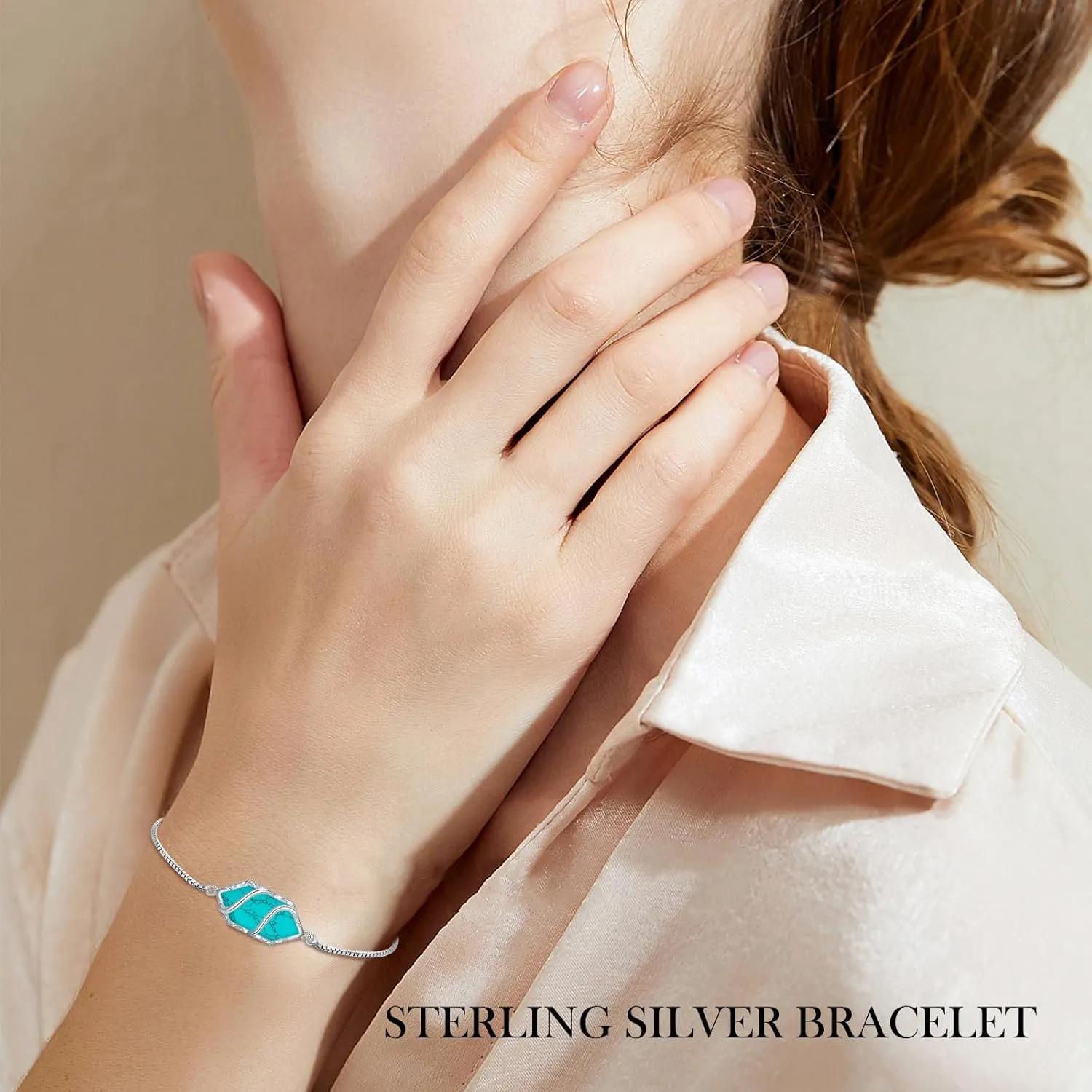 Bracelet for Women 925 Sterling Silver Hexagon Gemstone Link Bracelet Fine Jewelry Birthday Valentines Day Gifts for Women Her