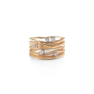 Cammilli Dune Ring 18ct Orange Apricot Gold with Diamonds