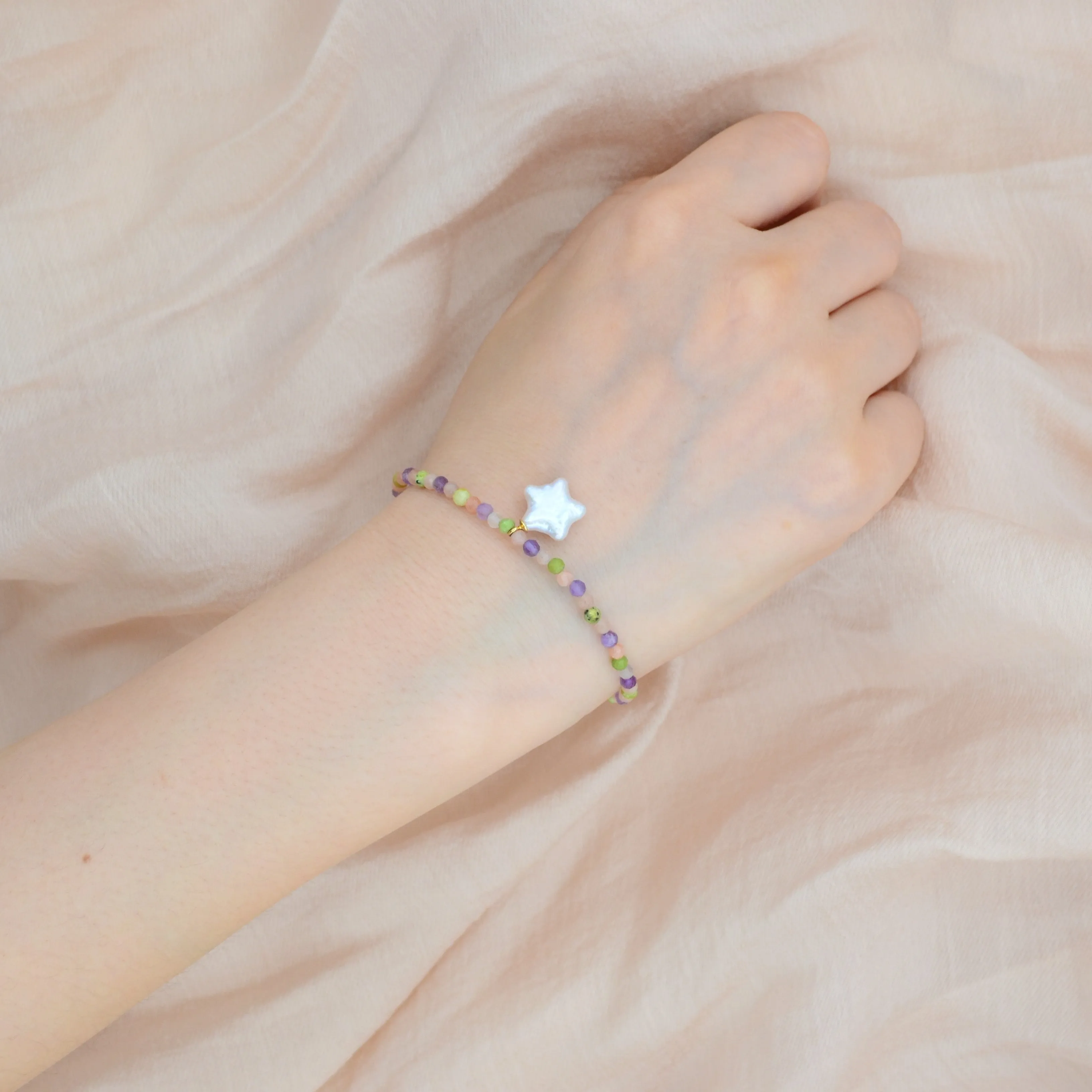 Casper Jade Gemstone Baroque Star Pearl Beauty Bracelet🌟🍭
