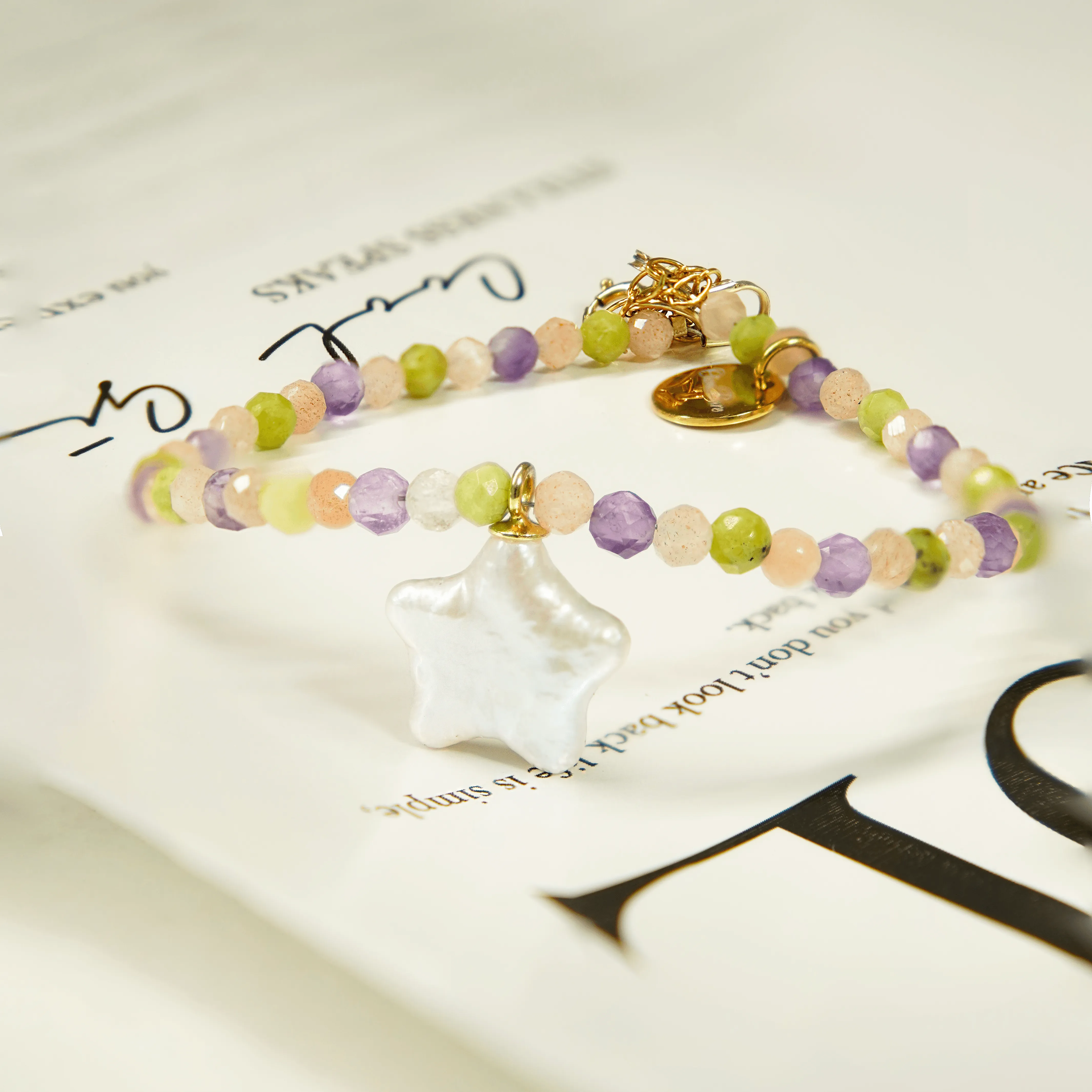 Casper Jade Gemstone Baroque Star Pearl Beauty Bracelet🌟🍭