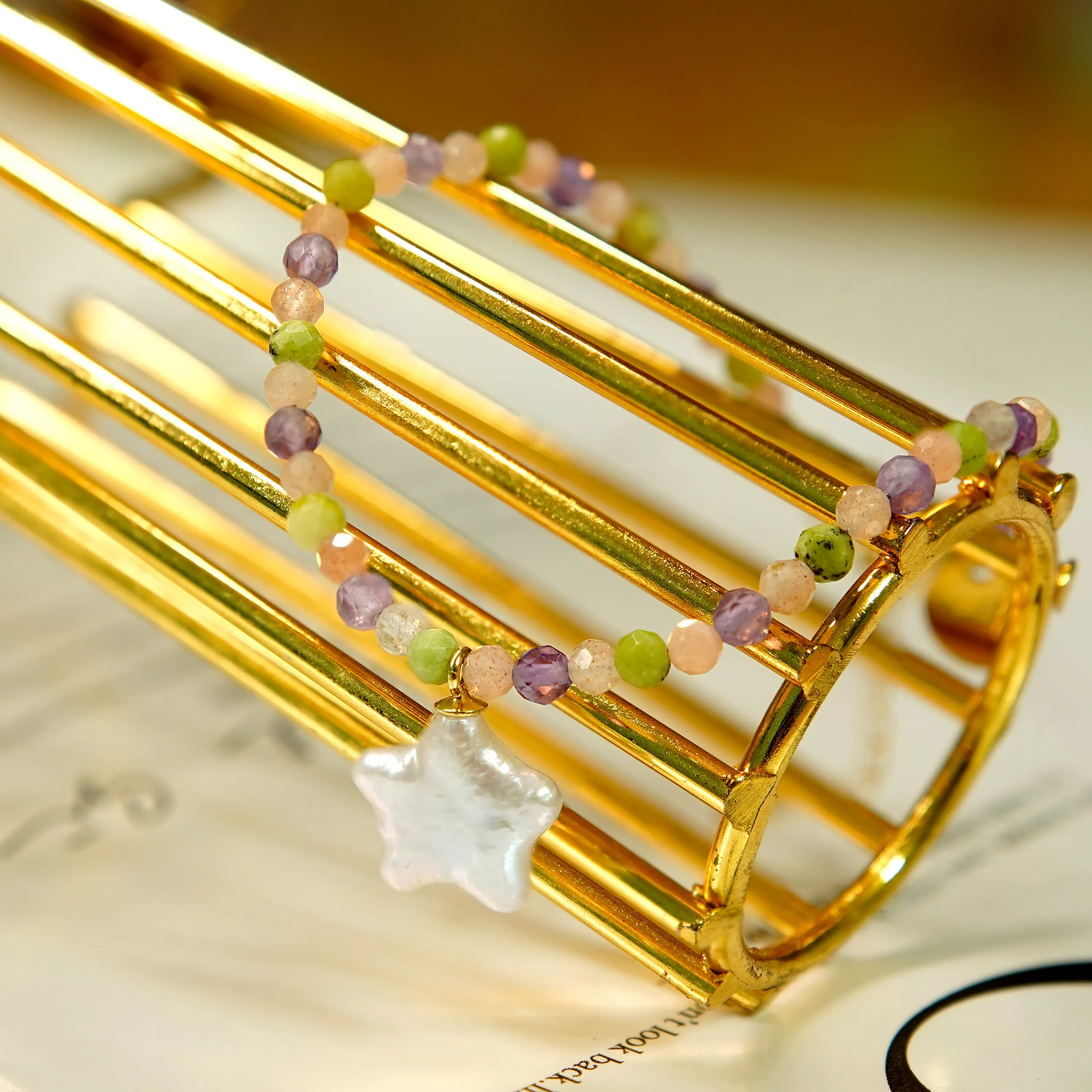 Casper Jade Gemstone Baroque Star Pearl Beauty Bracelet🌟🍭
