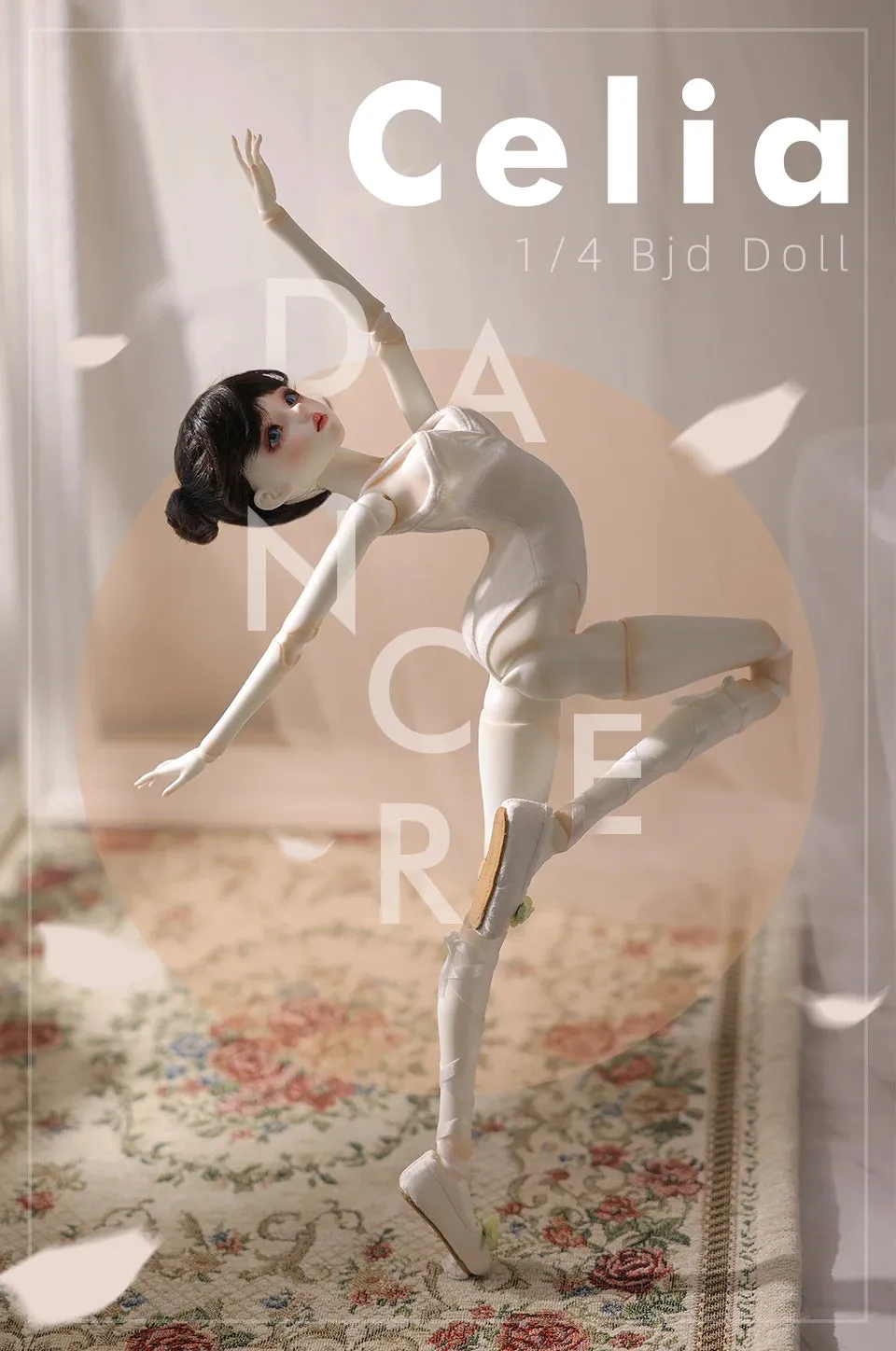 Celia BJD Doll 1/4 Graceful Ballerina Fullset | Resin Gift Doll for Children, Blythe, and Reborn Doll Fans