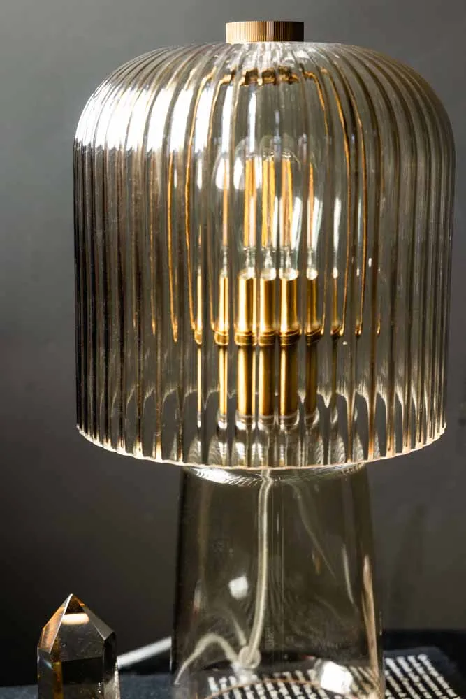 Champagne Seventies Glass Table Lamp