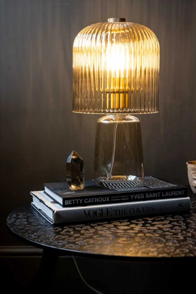 Champagne Seventies Glass Table Lamp