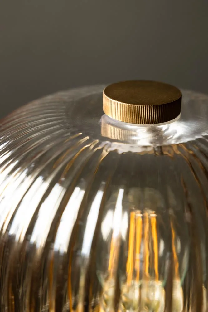 Champagne Seventies Glass Table Lamp