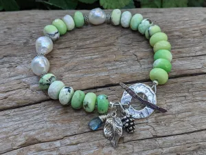 Chrysoprase & Edison Pearl Bracelet