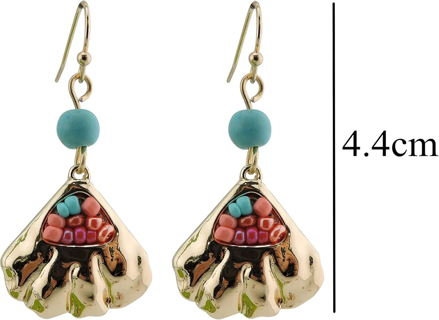 COIRIS 4 Pairs Earring Set for Women Olive Green Fringe Dangle Pendant Earrings/Hoop Beaded Earrings