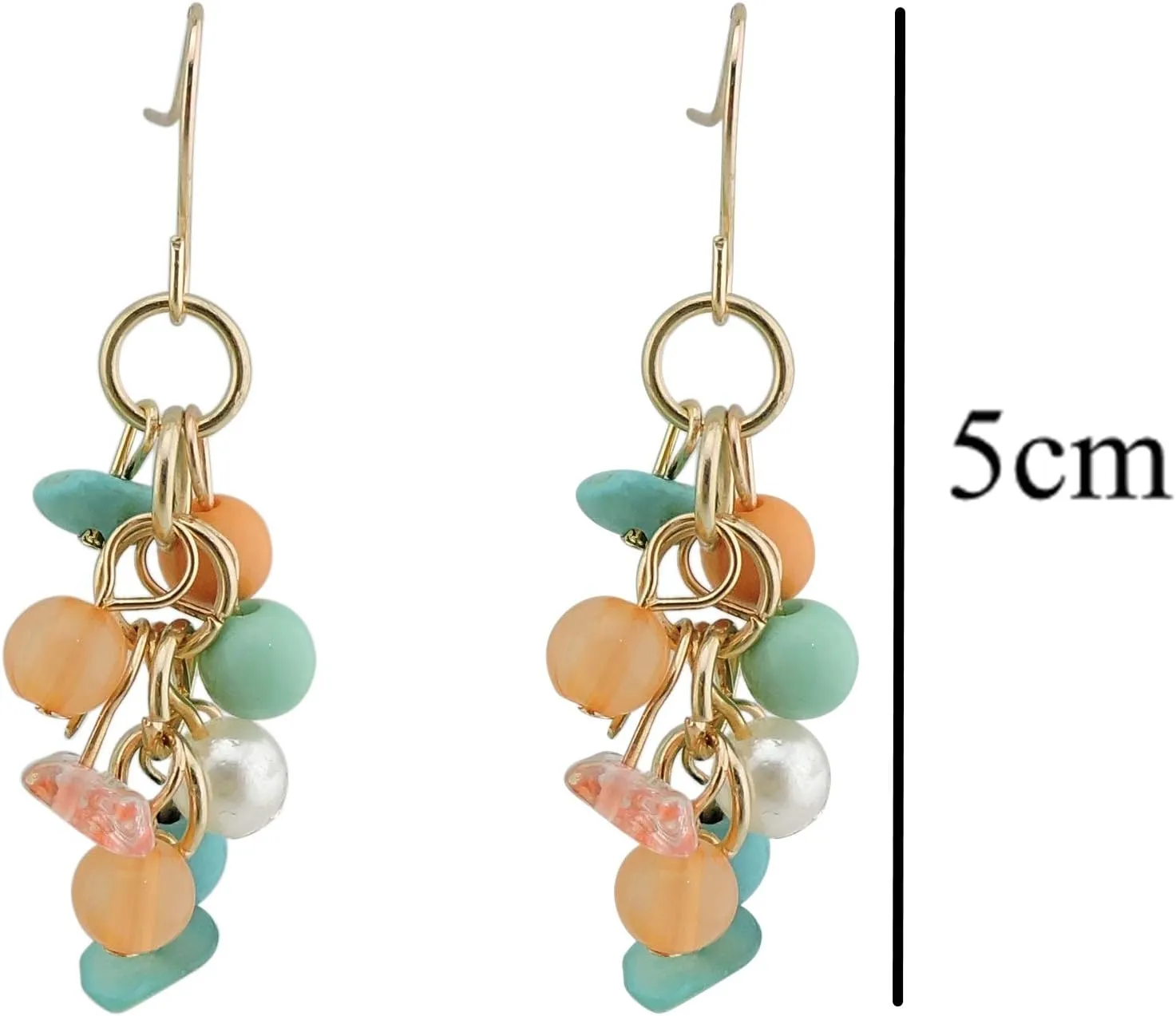 COIRIS 4 Pairs Earring Set for Women Olive Green Fringe Dangle Pendant Earrings/Hoop Beaded Earrings