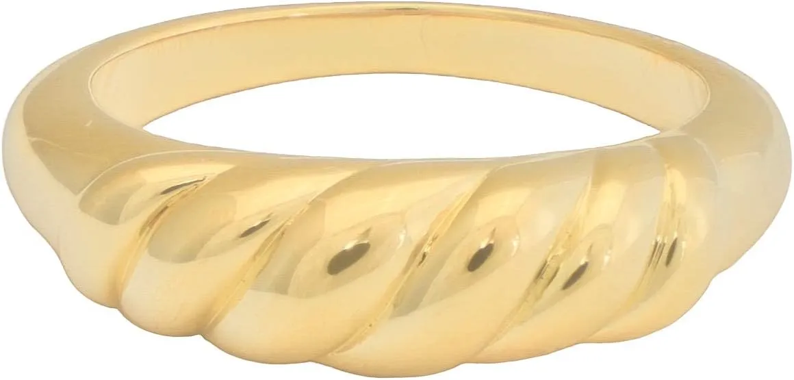Croissant Ring Gold Ring for Women Twist Ring Dome Ring Gold Ring for Women Statement Ring Cocktail Ring Rings for Women Stackable Rings Minimalist Ring Simple Ring Chunky Gold Ring Large Gold Ring