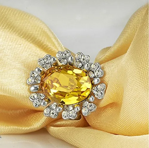 Crystals from Swarovski Dazzling Precious Looks Golden Ring for Women by Yellow Chimes …