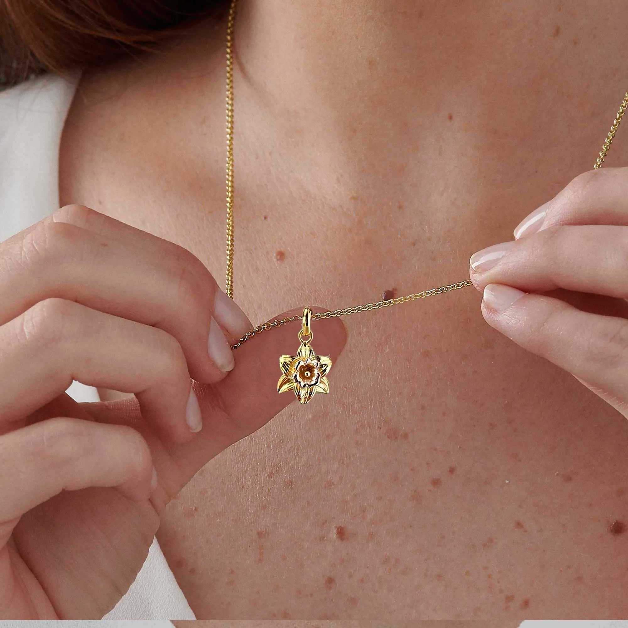 Daffodil Small Silver & Gold Vermeil Necklace