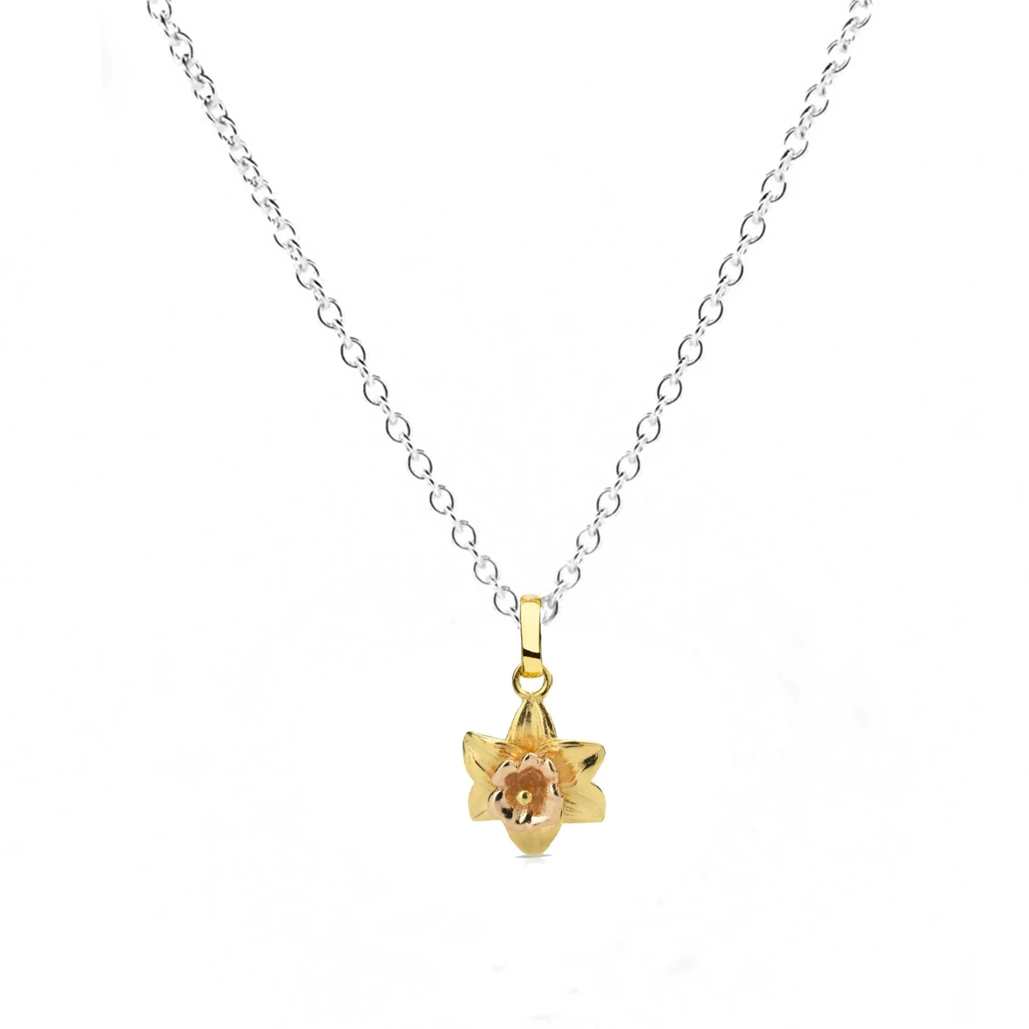 Daffodil Small Silver & Gold Vermeil Necklace