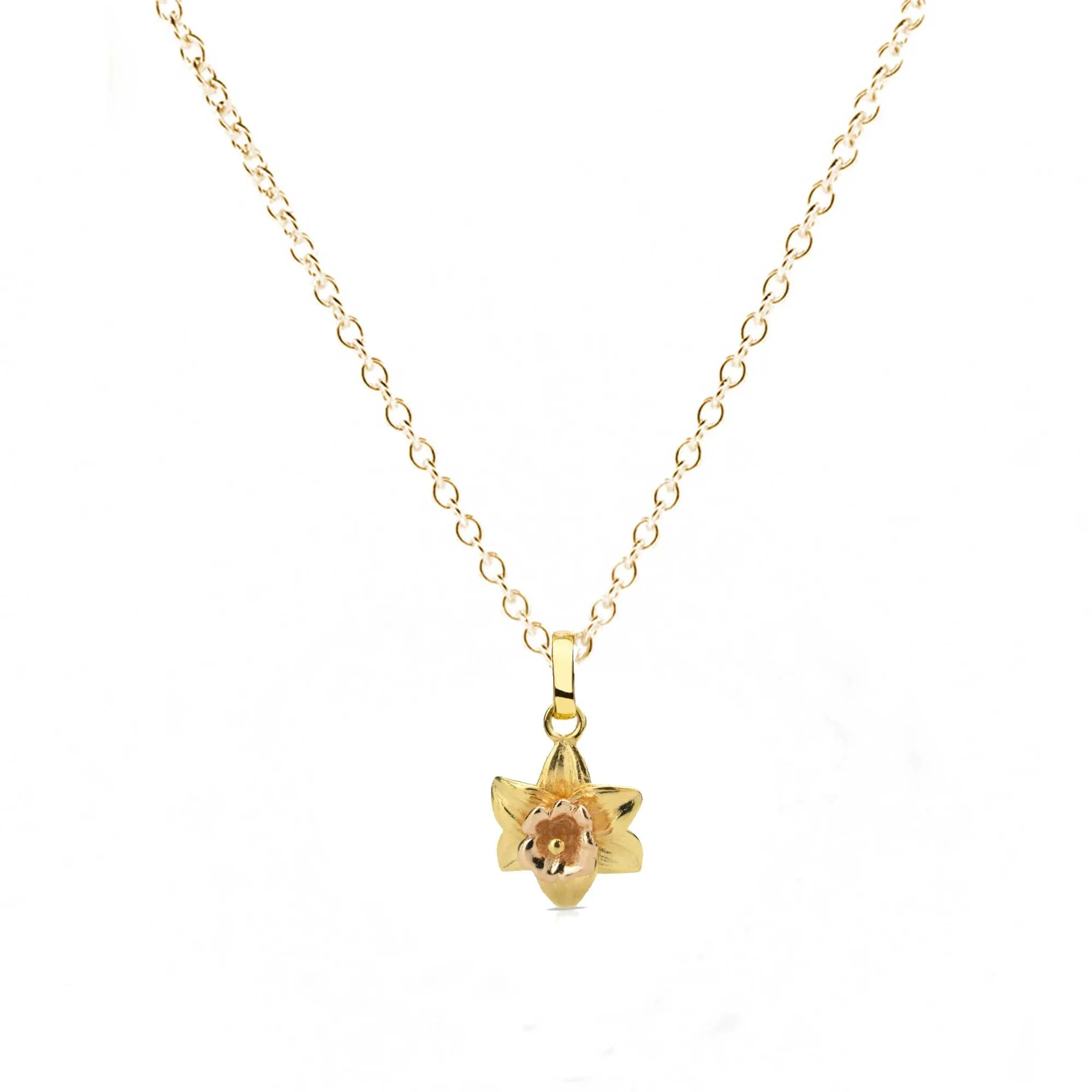 Daffodil Small Silver & Gold Vermeil Necklace