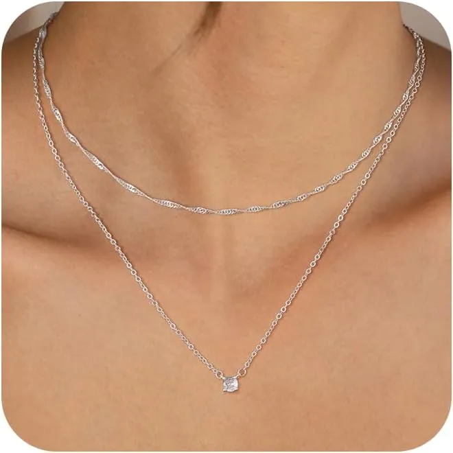 Dainty Necklace for Women,Dainty Chain,Trendy Layered Long Necklace