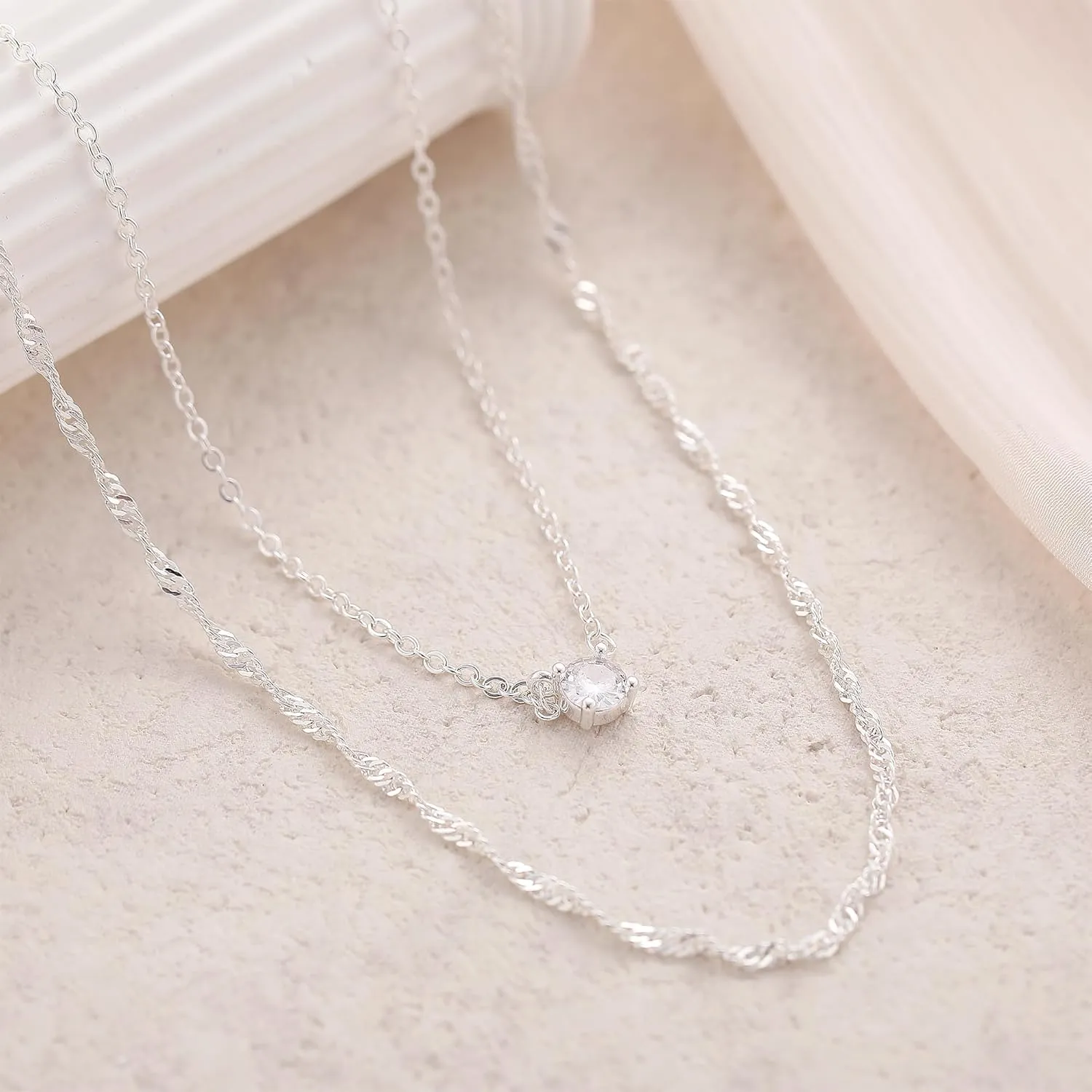 Dainty Necklace for Women,Dainty Chain,Trendy Layered Long Necklace
