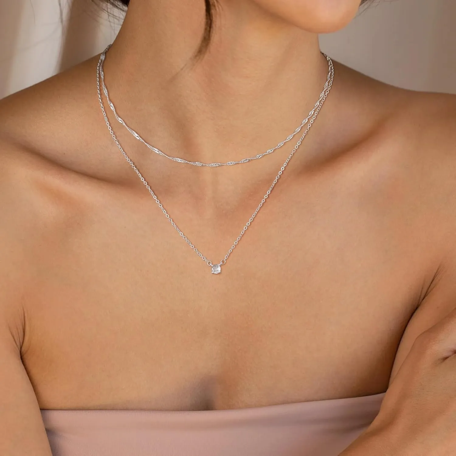 Dainty Necklace for Women,Dainty Chain,Trendy Layered Long Necklace