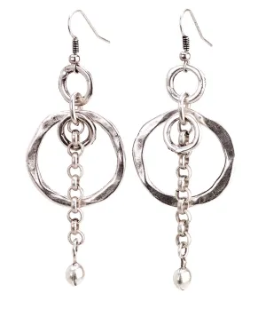 Dangling Silver Hoops