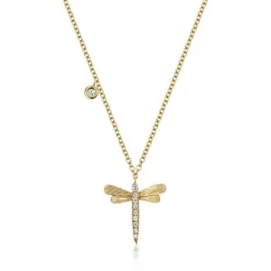 Diamond Jewellery 18ct Gold Diamond Dragonfly Necklace NDQ141