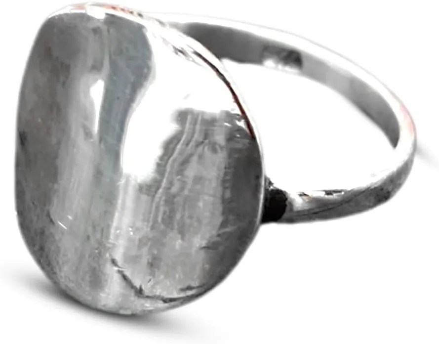 Disc Ring, Solid 925 Sterling Silver Ring, Round Smooth Top Ring, 925 Stamped Ring, Light Ring, Simple Ring