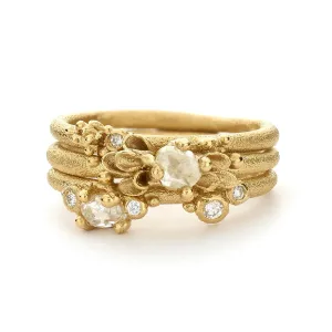 Encrusted Ocean Diamond Ring Stack