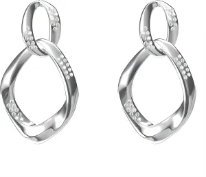 Eternal Number 8 Earrings - 925 Sterling Silver Platinum Plated, Twisted Design Encrusted with Dazzling Moissanite - A Perfect Fusion of Elegance and Style for Every Woman