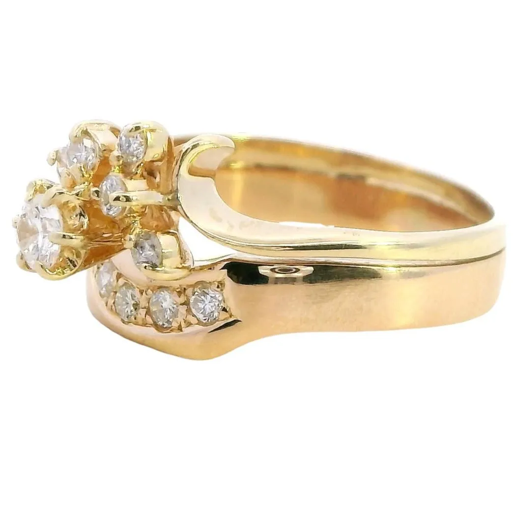 Exhilarating Cast 18ct Yellow Gold Engagement & Wedder Set