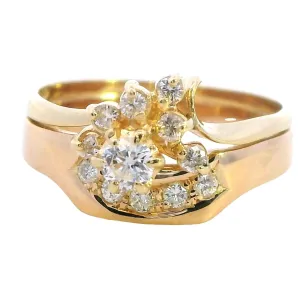 Exhilarating Cast 18ct Yellow Gold Engagement & Wedder Set