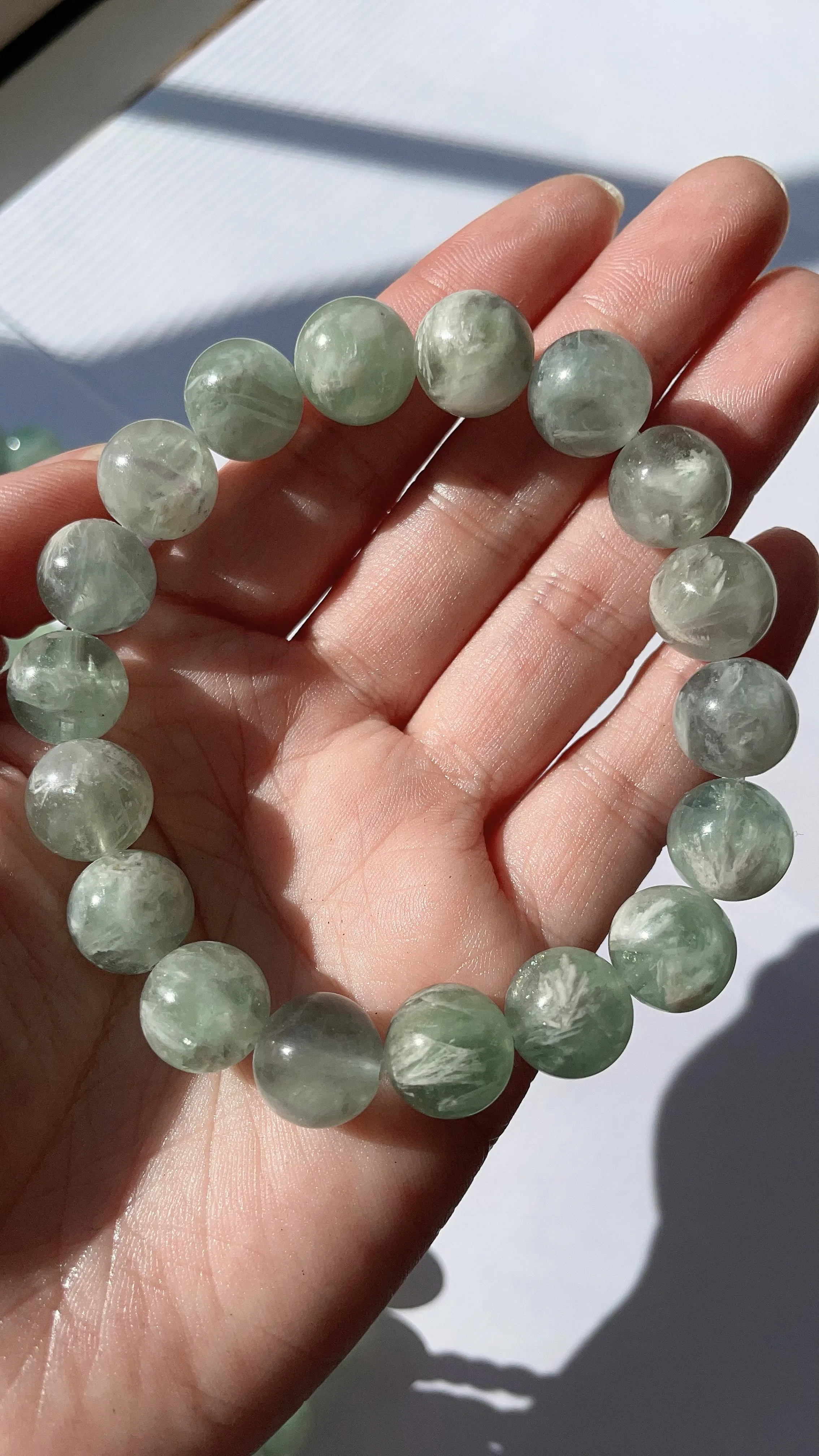Feather Green Fluorite Bracelet