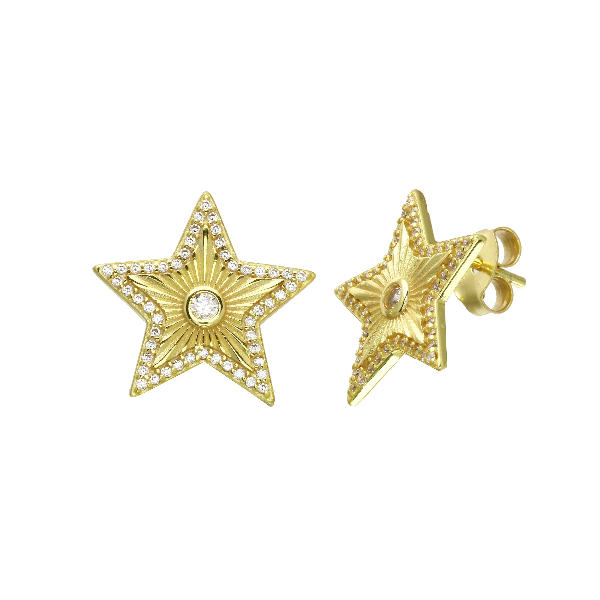 Fluted Star Studs