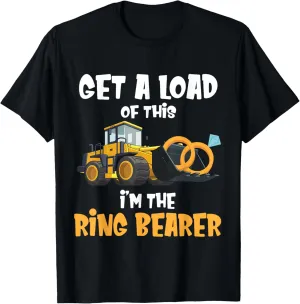 Funny Wedding Party Ring Bearer Excavator Boys Ring Bearer T-Shirt