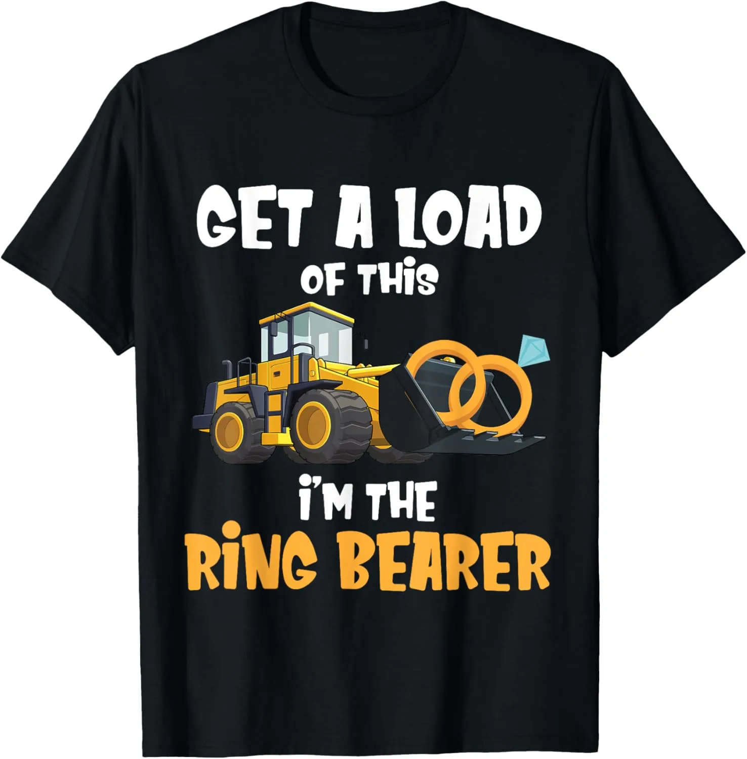 Funny Wedding Party Ring Bearer Excavator Boys Ring Bearer T-Shirt