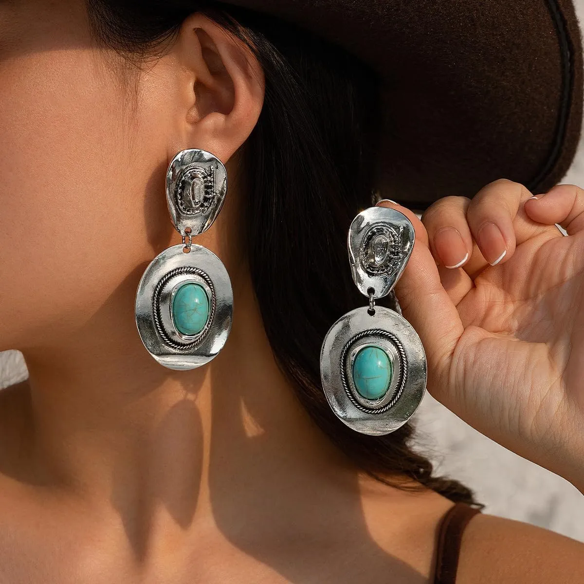 Gold Cowboy Boot Hat Earrings Western Cowboy Hat Earring Asymmetrical Cowboy Earrings Cowboy Hat Dorp Dangle Earrings Vintage Rodeo Boho Jewelry