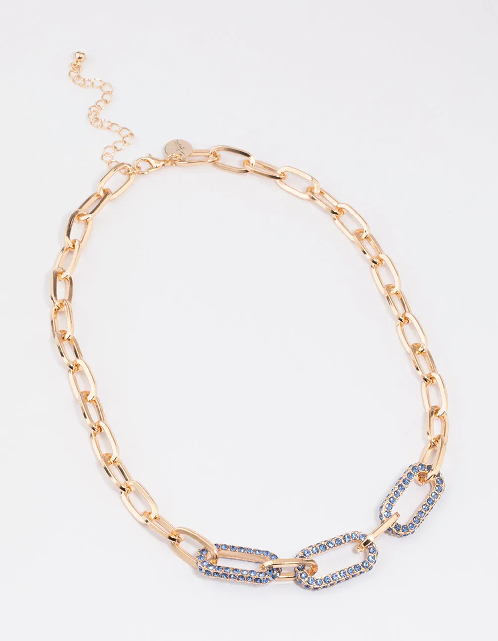 Gold Crystal Link Necklace