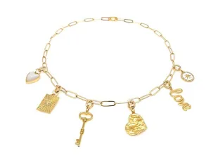 GOLD Mixed Charm Necklace Set | LOVE & HEARTS - 20% OFF