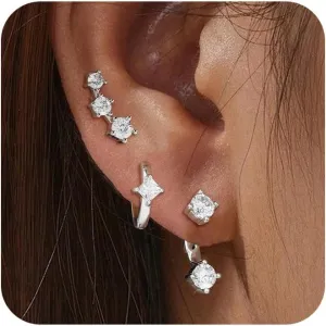 Gold Silver Hoop Earrings for Women Hypoallergenic Trendy Stud Earrings Small Dangle Huggie Hoop Earrings for Women Jewelry Gifts