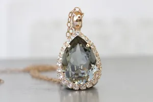 GREY TEARDROP NECKLACE
