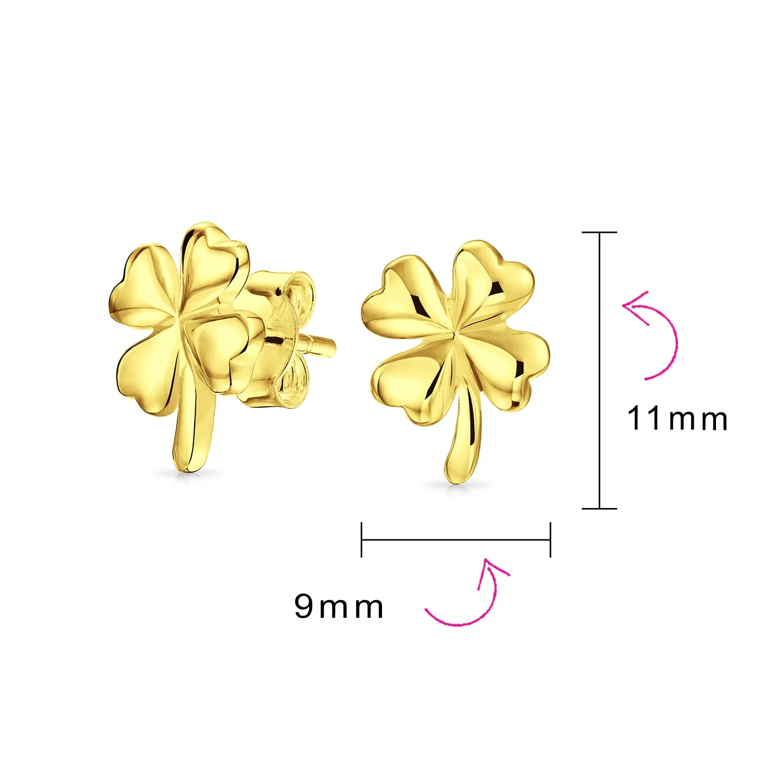 Jewelry Set Four Leaf Clover Shamrock Charm Pendant Necklace 925 Sterling Silver