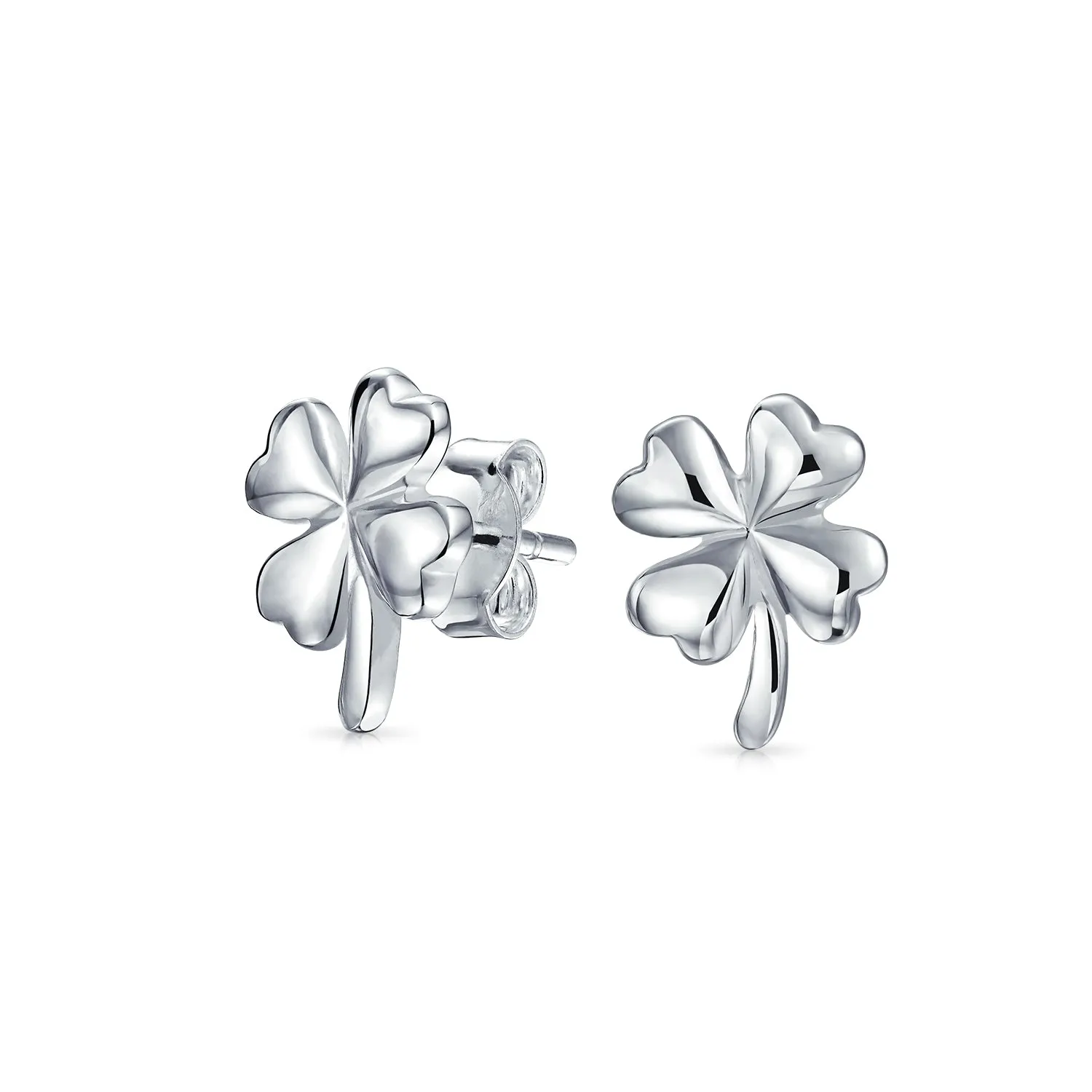Jewelry Set Four Leaf Clover Shamrock Charm Pendant Necklace 925 Sterling Silver
