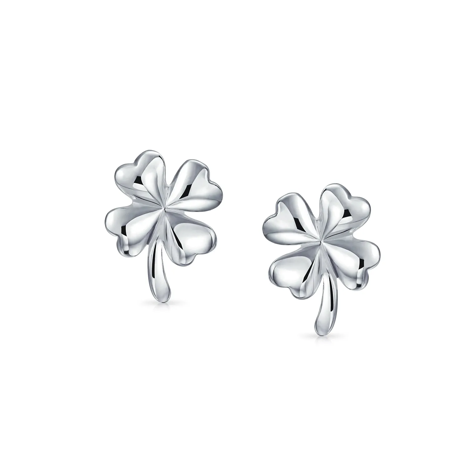 Jewelry Set Four Leaf Clover Shamrock Charm Pendant Necklace 925 Sterling Silver