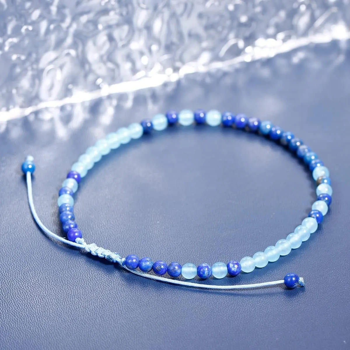 Jewever Agate Beads Anklet Bracelet for Women Healing Energy Crystals and Gemstones Beach Foot Beaded Jewelry Gifts