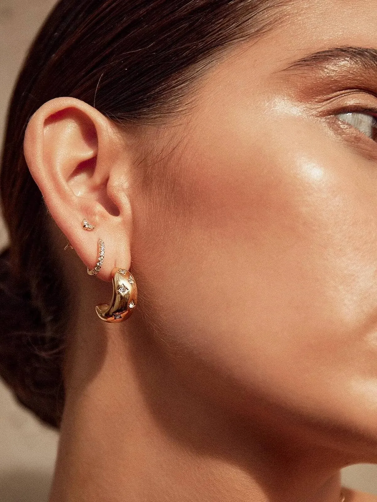 Juelz Hoop Earrings - Stone