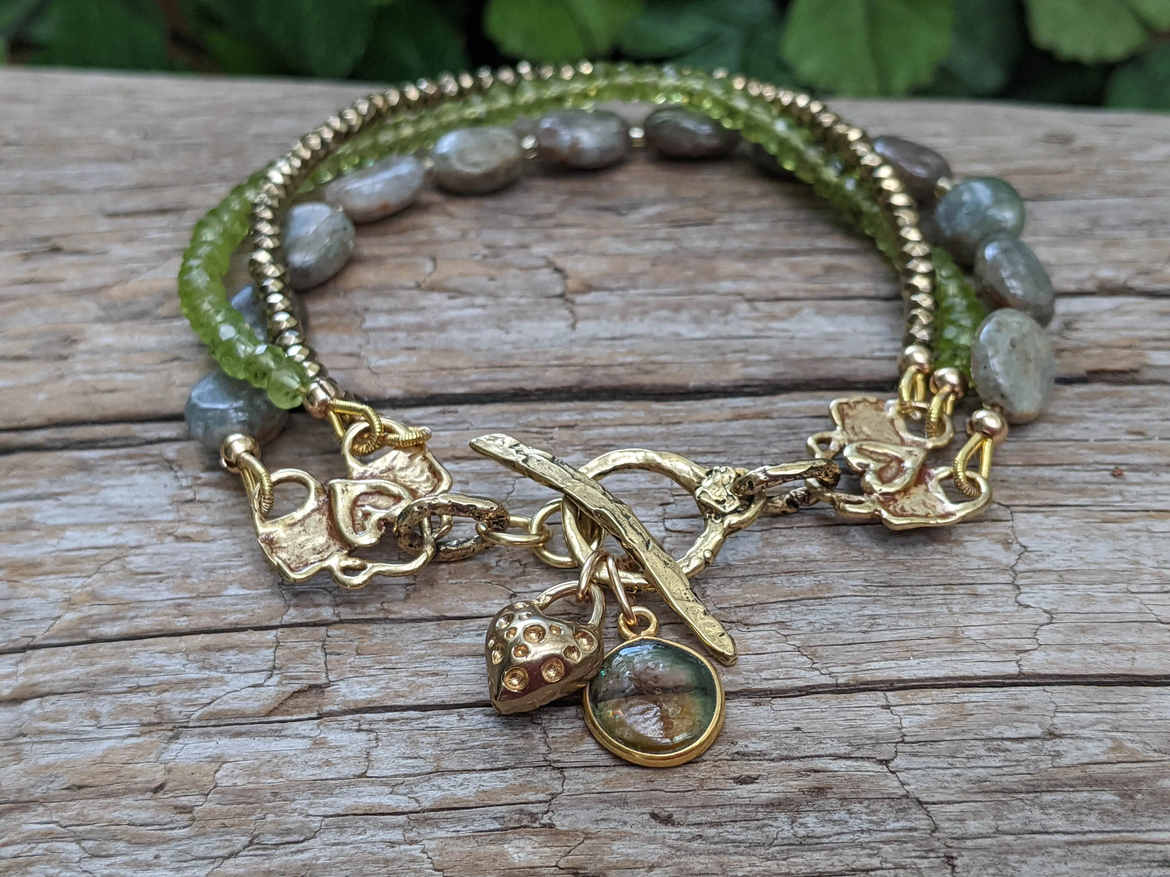 Kyanite, Peridot & Watermelon Tourmaline Bracelet