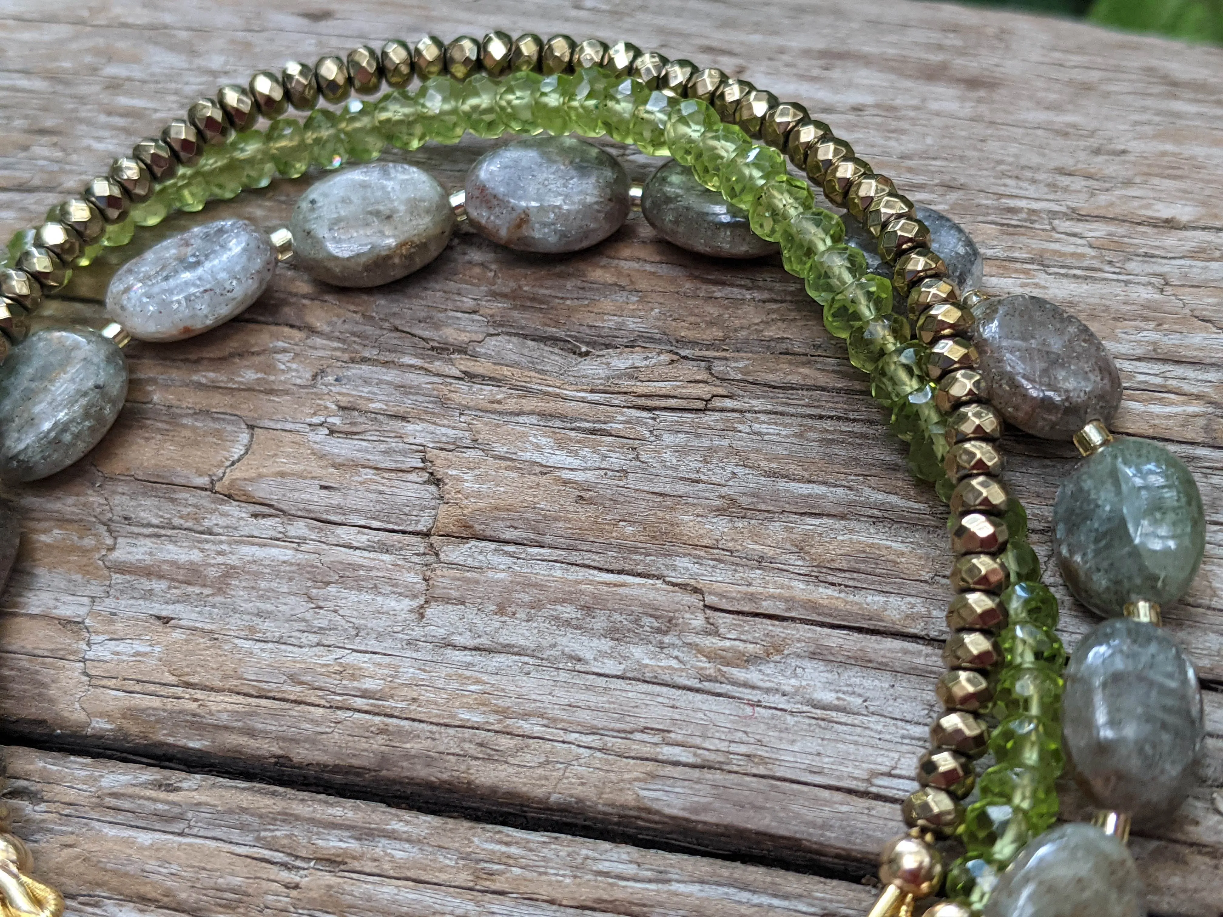 Kyanite, Peridot & Watermelon Tourmaline Bracelet