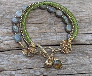 Kyanite, Peridot & Watermelon Tourmaline Bracelet