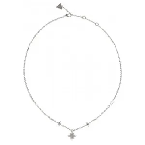 Ladies Guess In The Sky Silver Crystal Necklace UBN03329RH