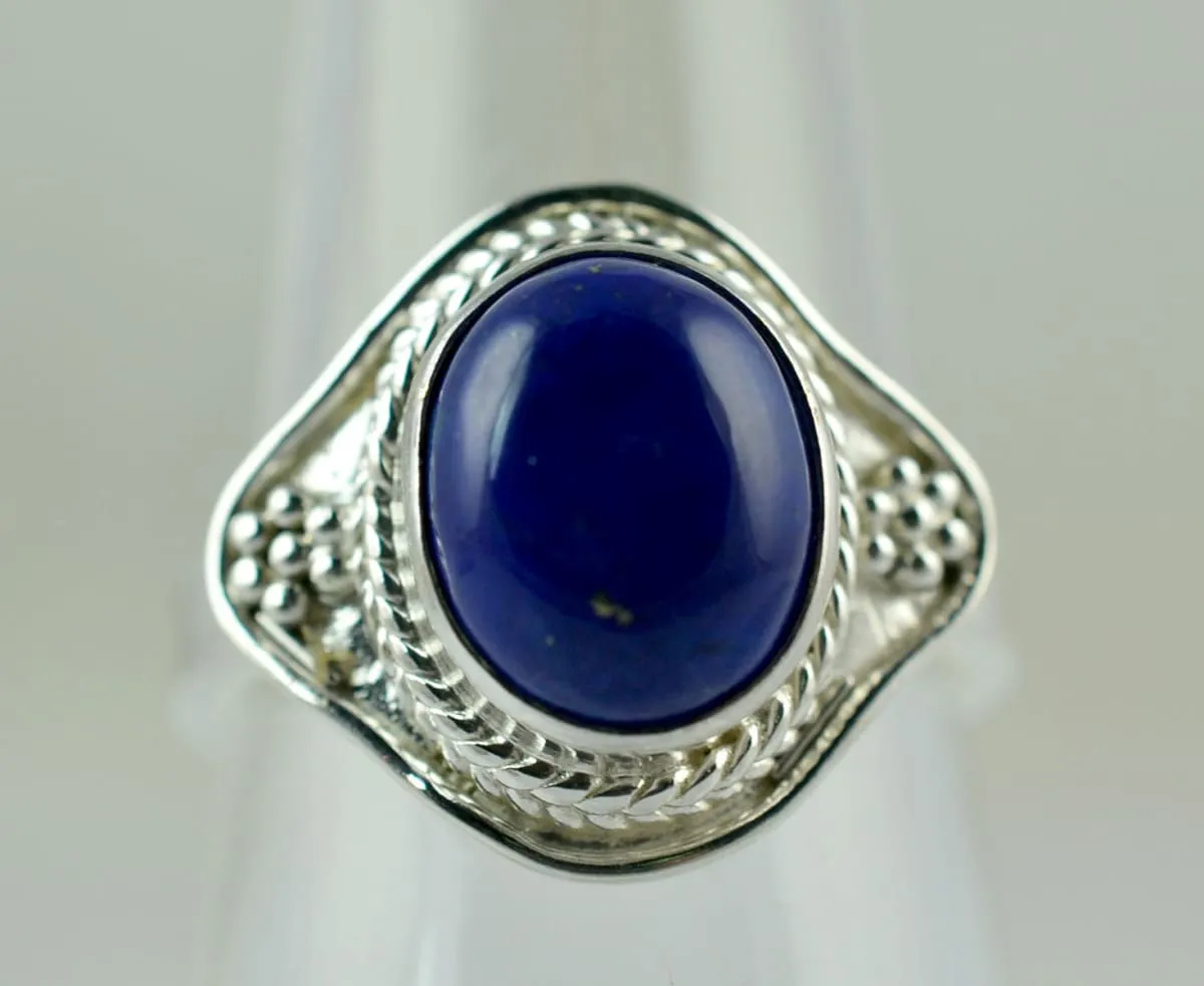 Lapis Lazuli 925 Solid Sterling Silver Ring, Handmade Women Ring